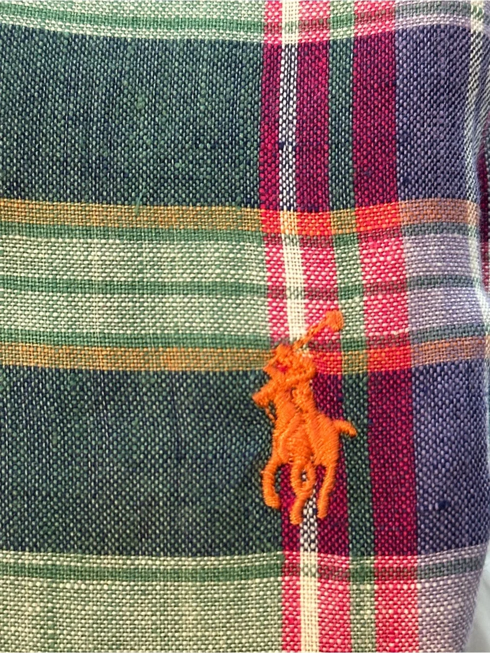 Polo Ralph Lauren Men's Classic Fit Plaid Linen Shirt size M